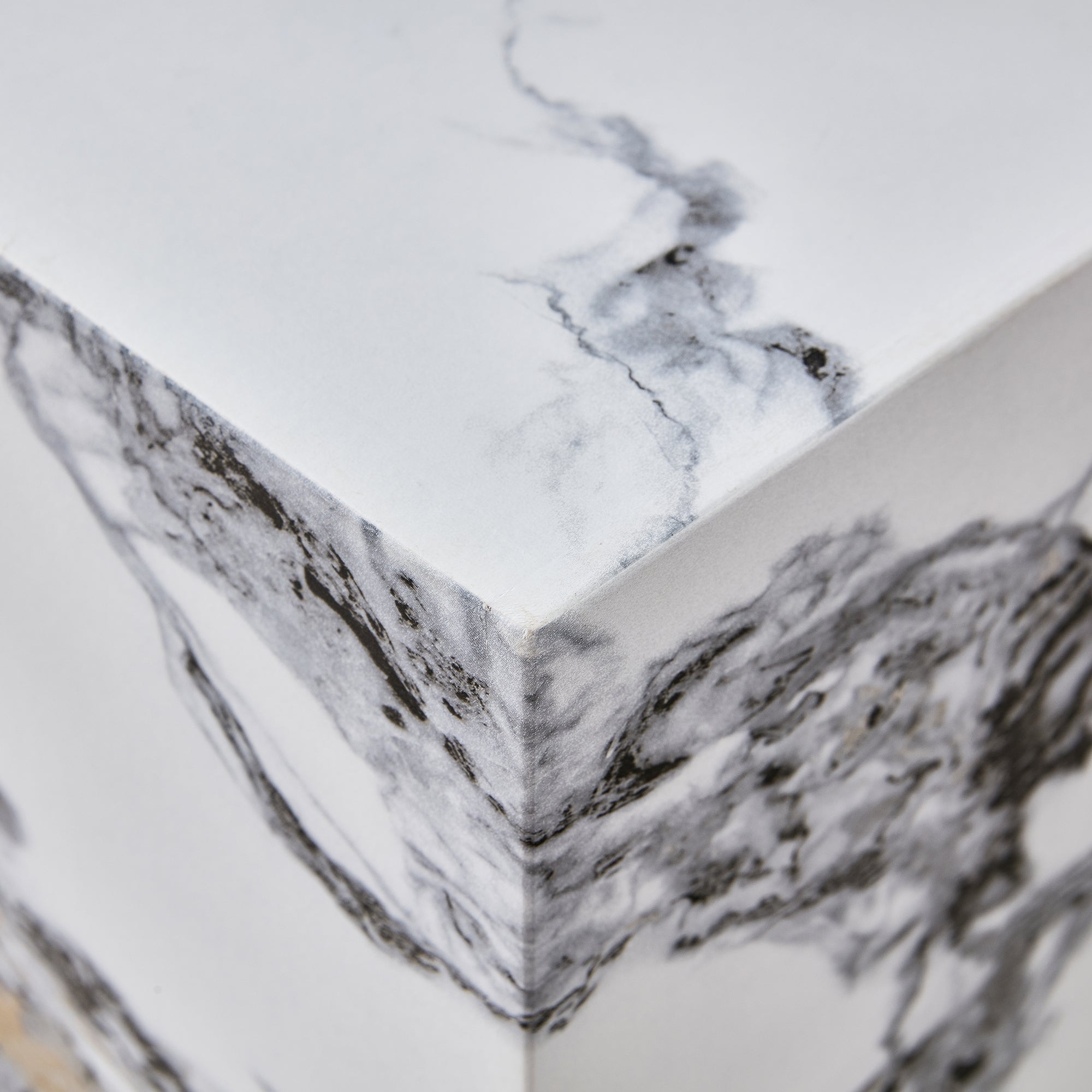 Modern Cube Design Side Table - White