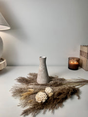 Minimalist rustic hand-painted small Bud vase 7“ tall- Beige wash