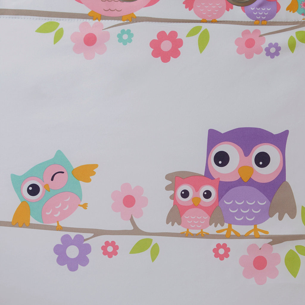 50x84" Owl Printed Blackout Curtain Panel - Multicolor