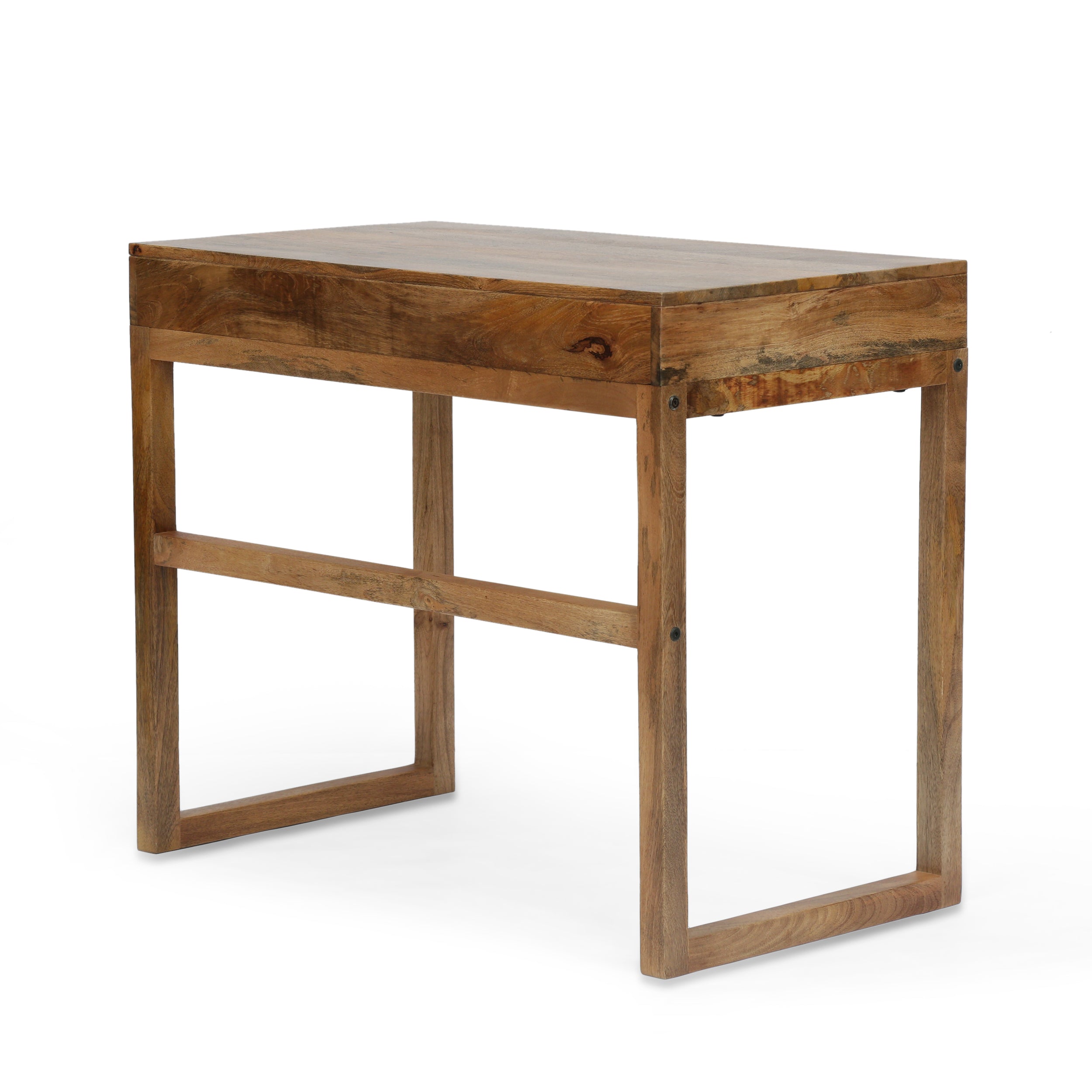 Contemporary Office Desk Mango Wood with drawer - Natural