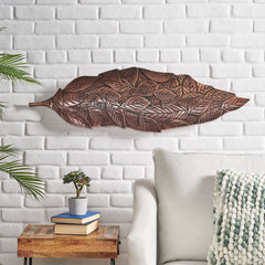Handcrafted Leaf Wall Decor - Copper