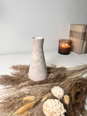 Minimalist rustic hand-painted small Bud vase 7“ tall- Beige wash
