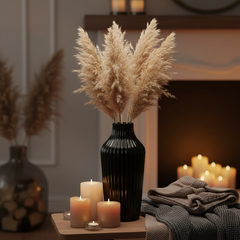 Elegant Black Glossy Vase 13 in tall