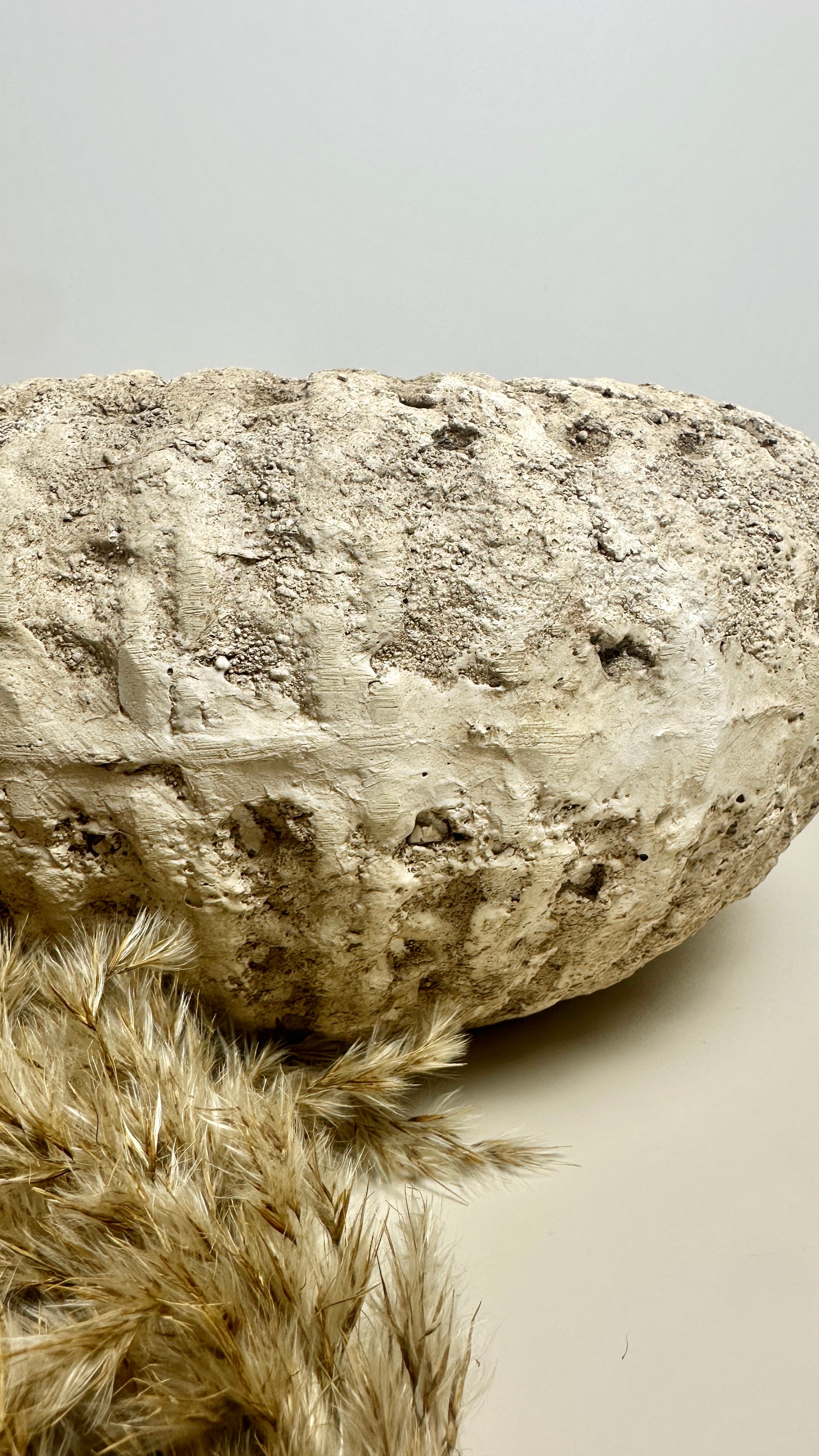 Rustic terracotta concrete bowl planter vase natural finish