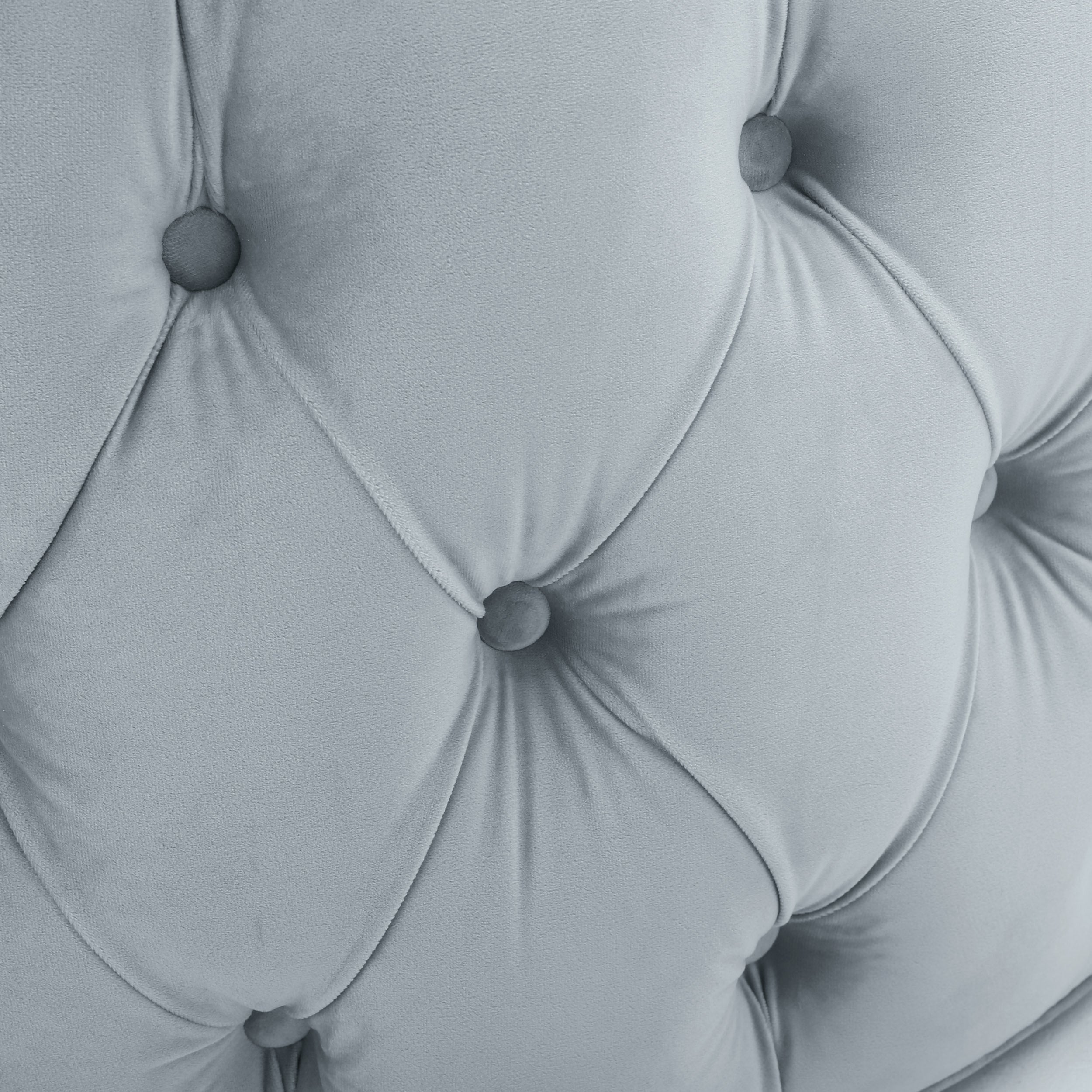 Elegant Light Grey Velvet Ottoman