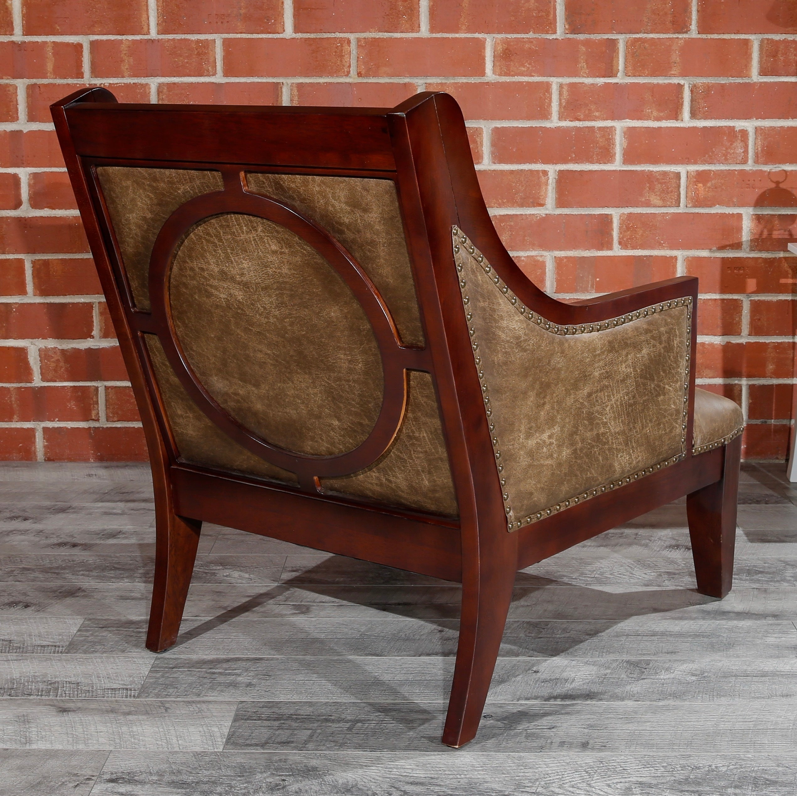 Leather Accent Chair - Brown