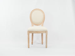 Set of 2 French Dining  Chair with Rubber Legs - Beige