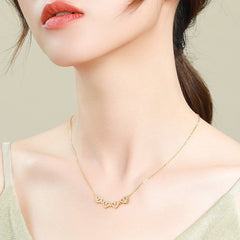 Retro Magnetic Folding Heart Shaped Four Leaf Clover Pendant Necklace Women