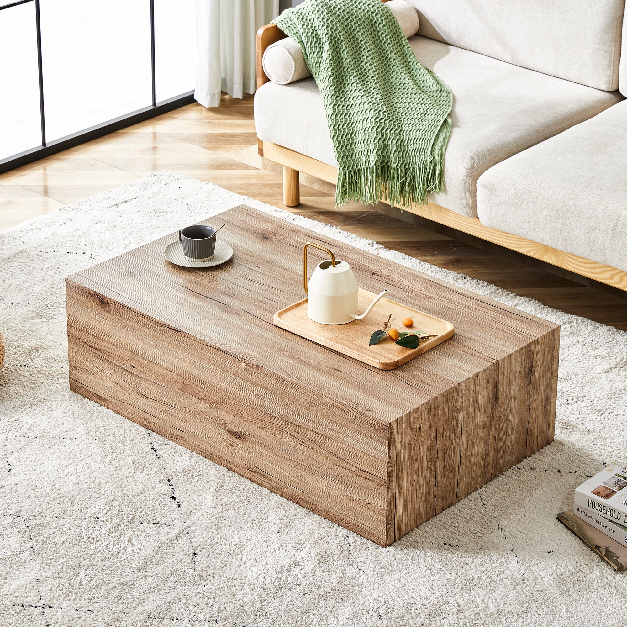 Modern Three-piece Coffee Table Stylish Design Wood