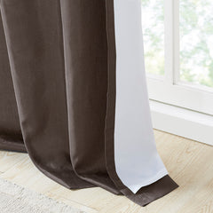 Embroidered Curtain Panel - Blue/ Brown