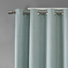 50x84"  Printed Heathered Blackout Grommet Top Curtain Panel - Seafoam