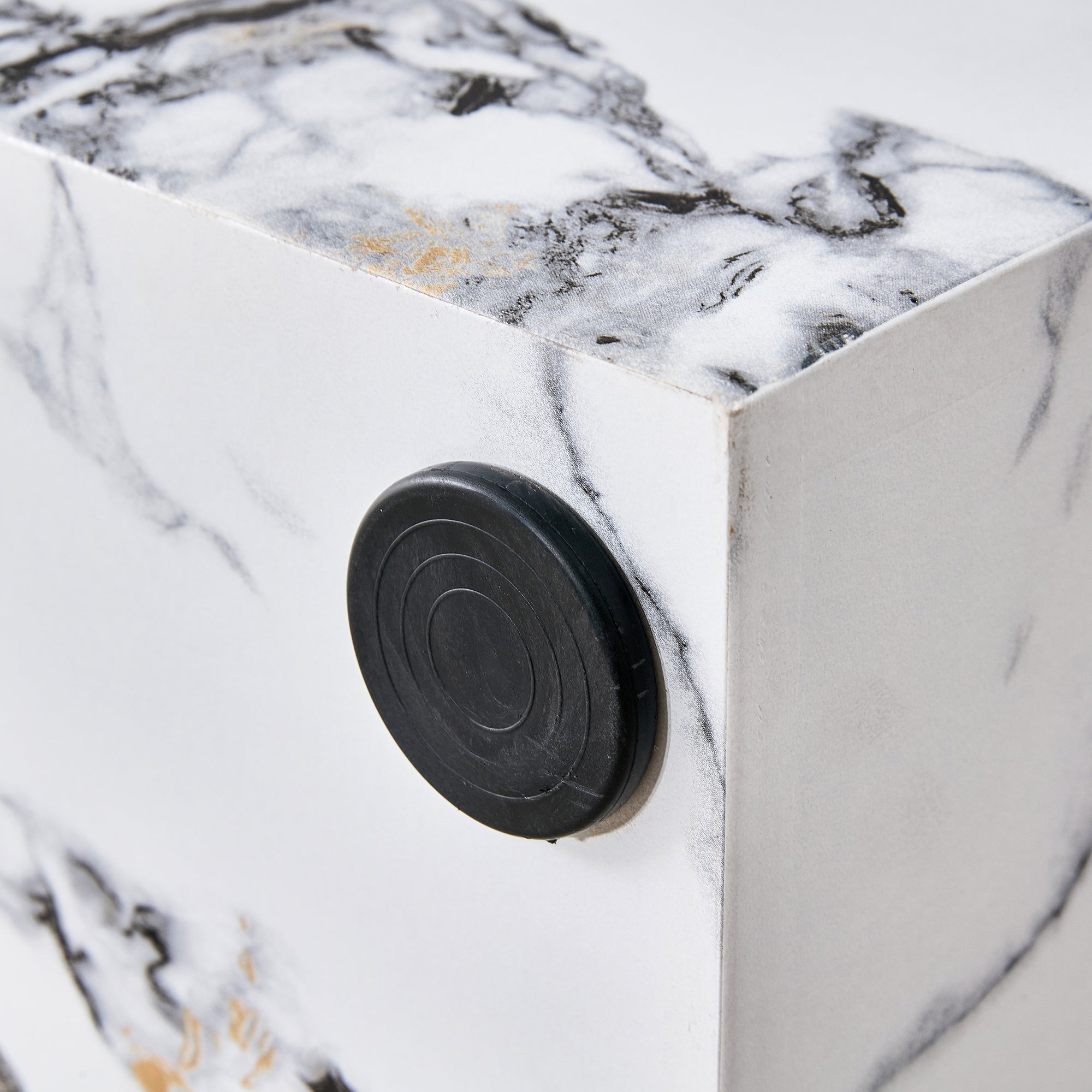 Modern Coffee Table with Marble Pattern - White