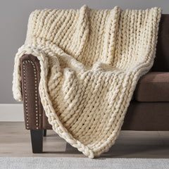 Cozy Ivory Throw Blanket