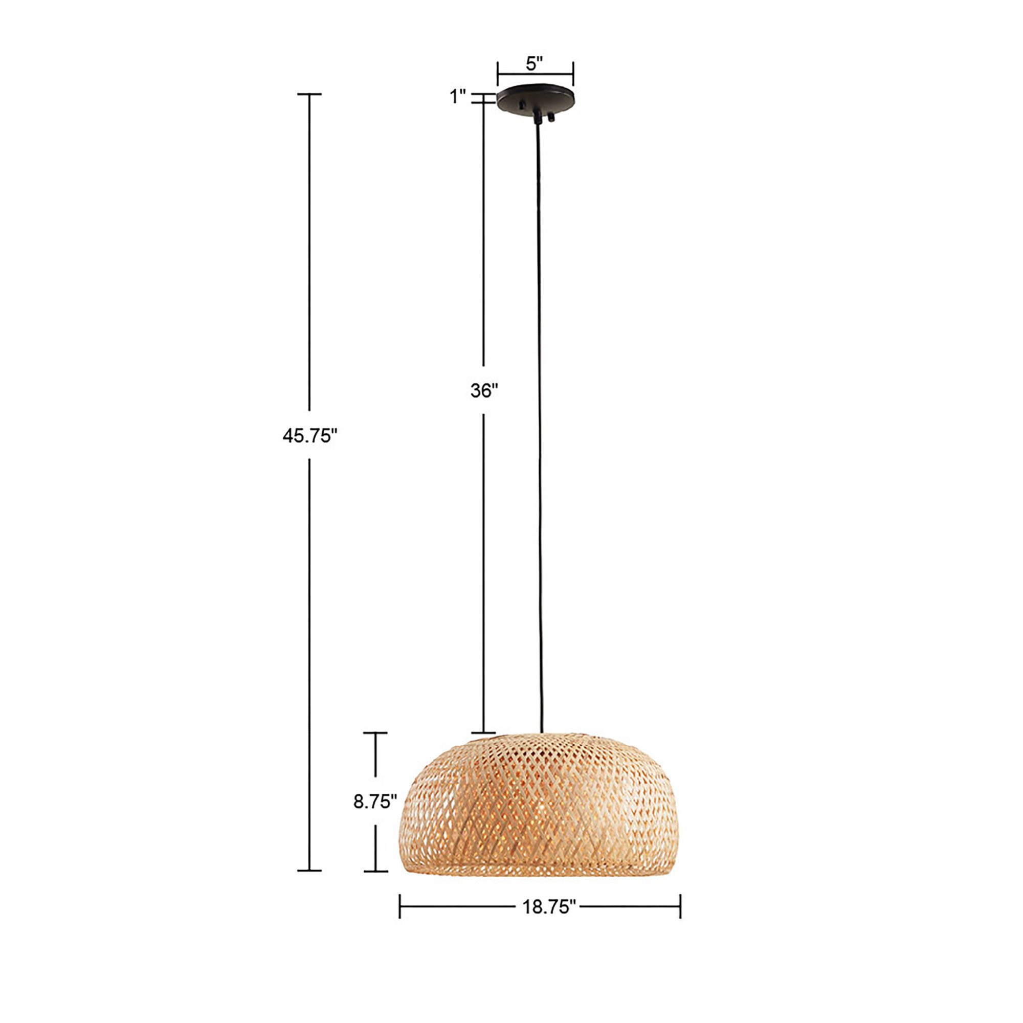 Bowl Shaped Bamboo Pendant - 1pc
