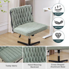 Armless Office Desk Chair No Wheels - Green