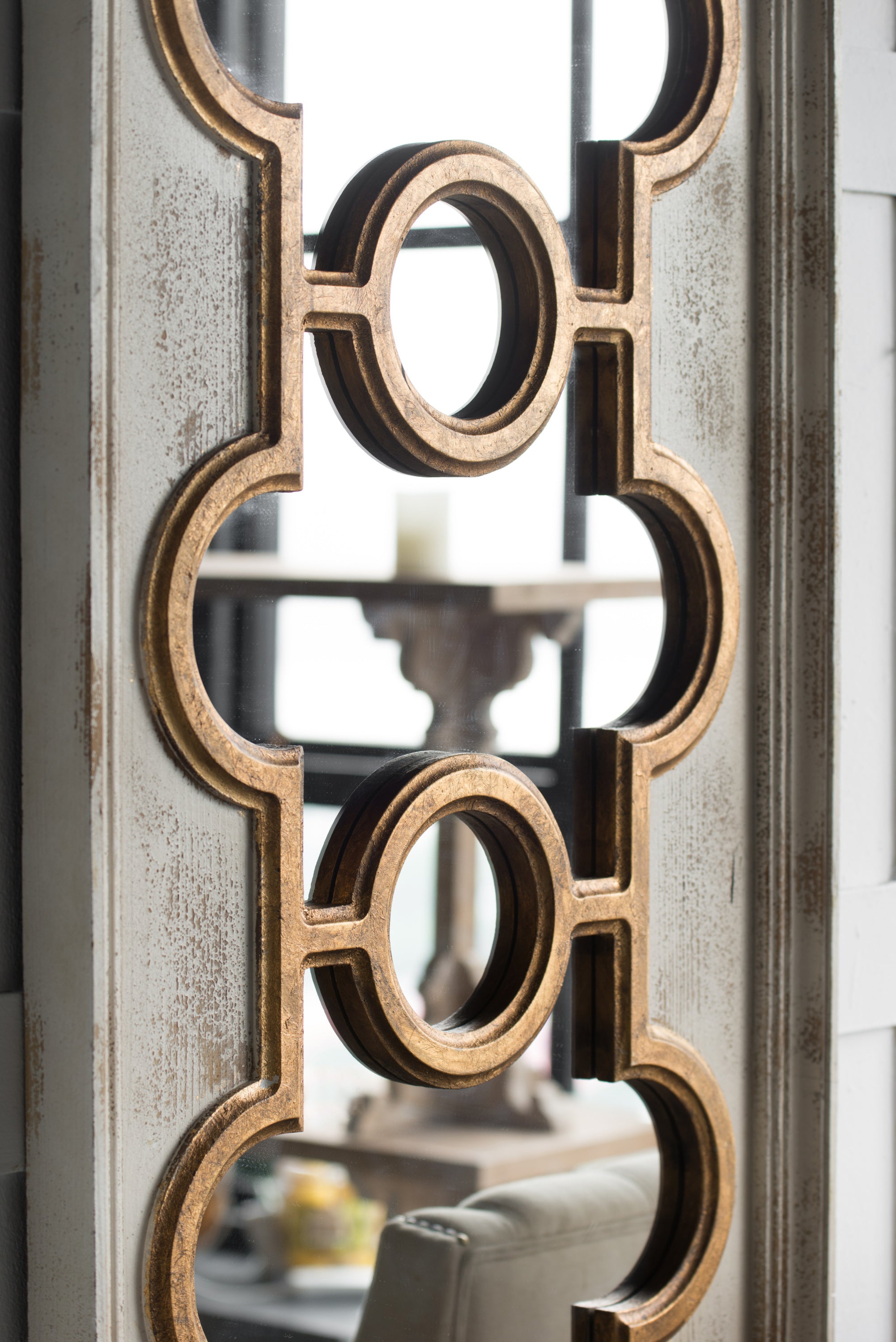 Classically Inspired Henley Decorative Mirror, French Country Style Wall Decor 58"x28" in
