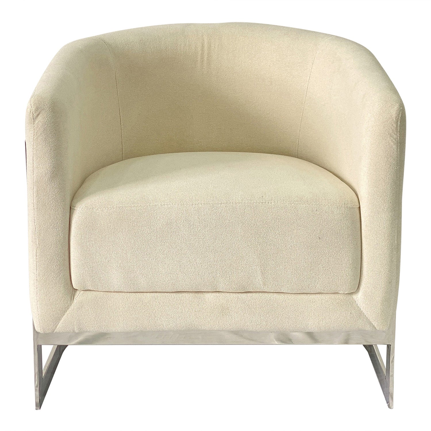 Elegant Modern White and Silver Sofa Chair