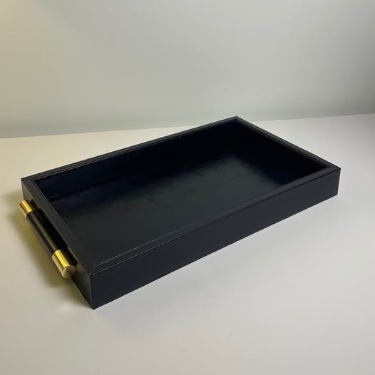 Elegant Black and Gold Tray 15" long