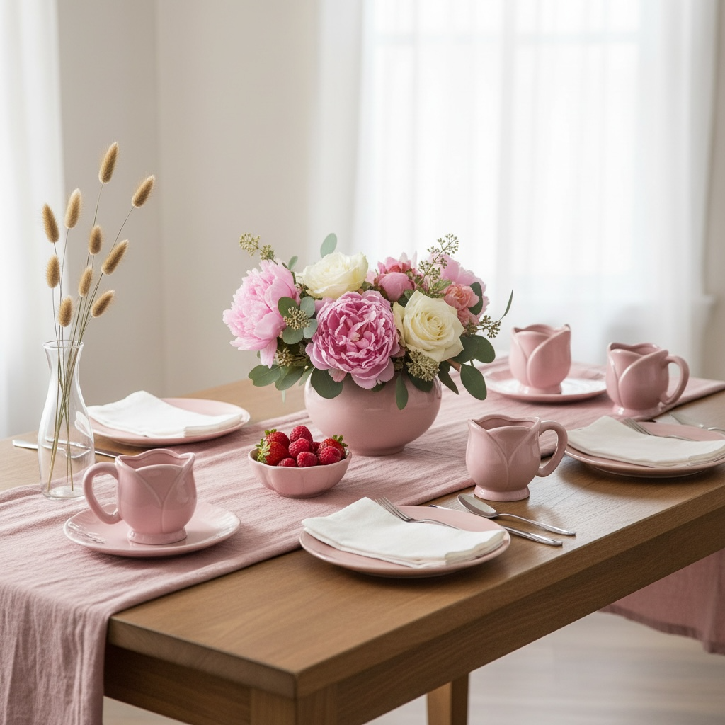 Baby Pink Flower Mug 4“ (1 piece)