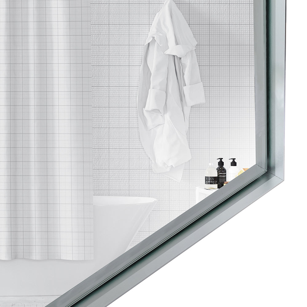 Glossy Brushed Silver Framed Mirror 36x30inch (Horizontal & Vertical)