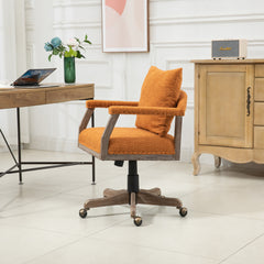 Chair Office Chair Adjustable Swivel Chair Fabric Seat Home Study Chair - Orange