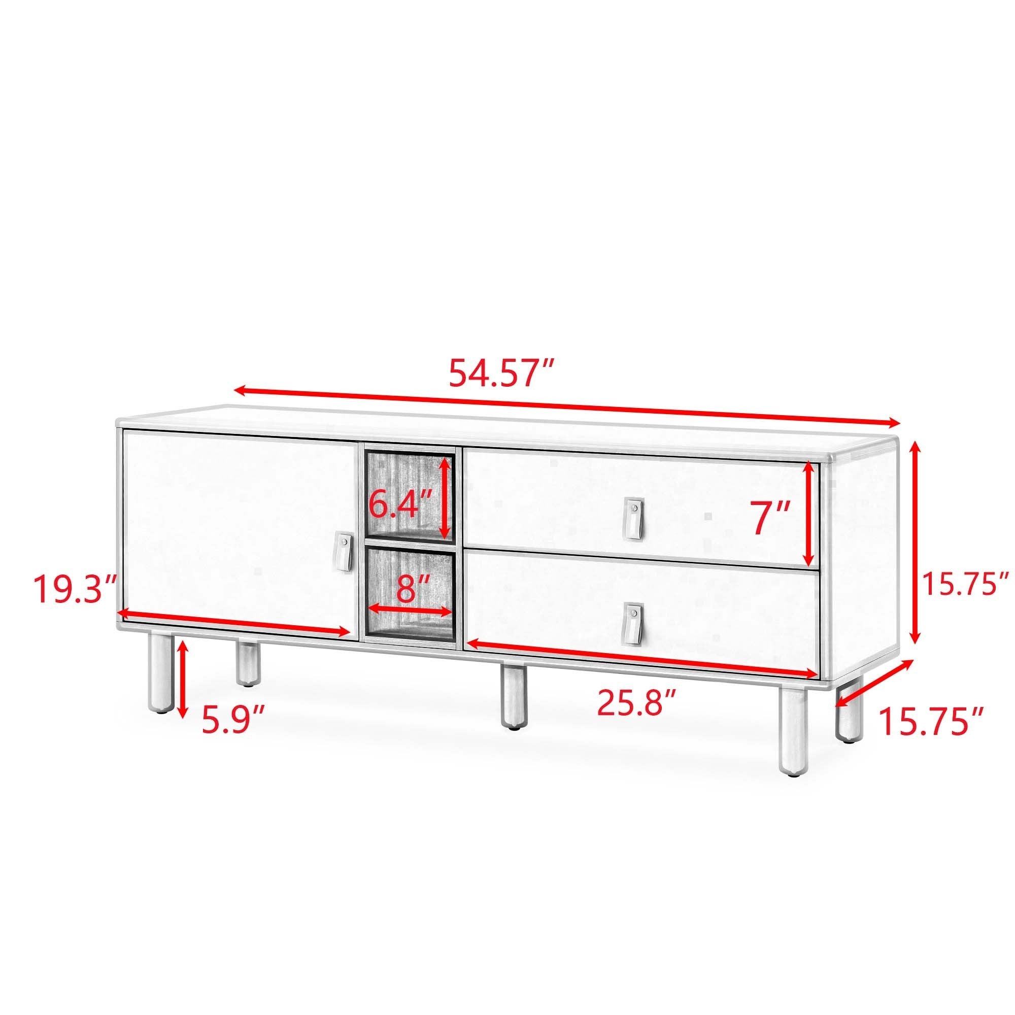 Drawer TV Home Cabinet with Door, Storage, multi-functional - Pink
