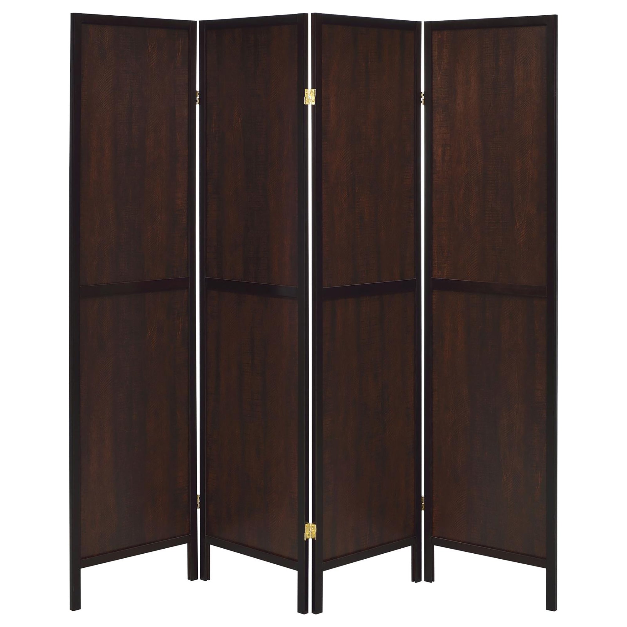 Rustic Cappuccino 4-Panel Folding Screen