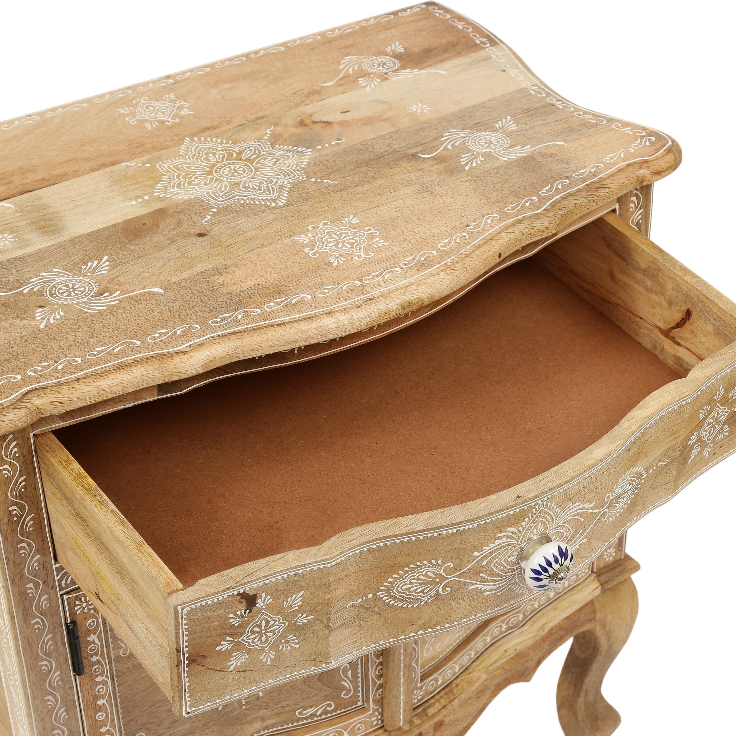 Rustic Wooden Cabinet 1 Drawer 2 Door Cabinet - Natural Wood