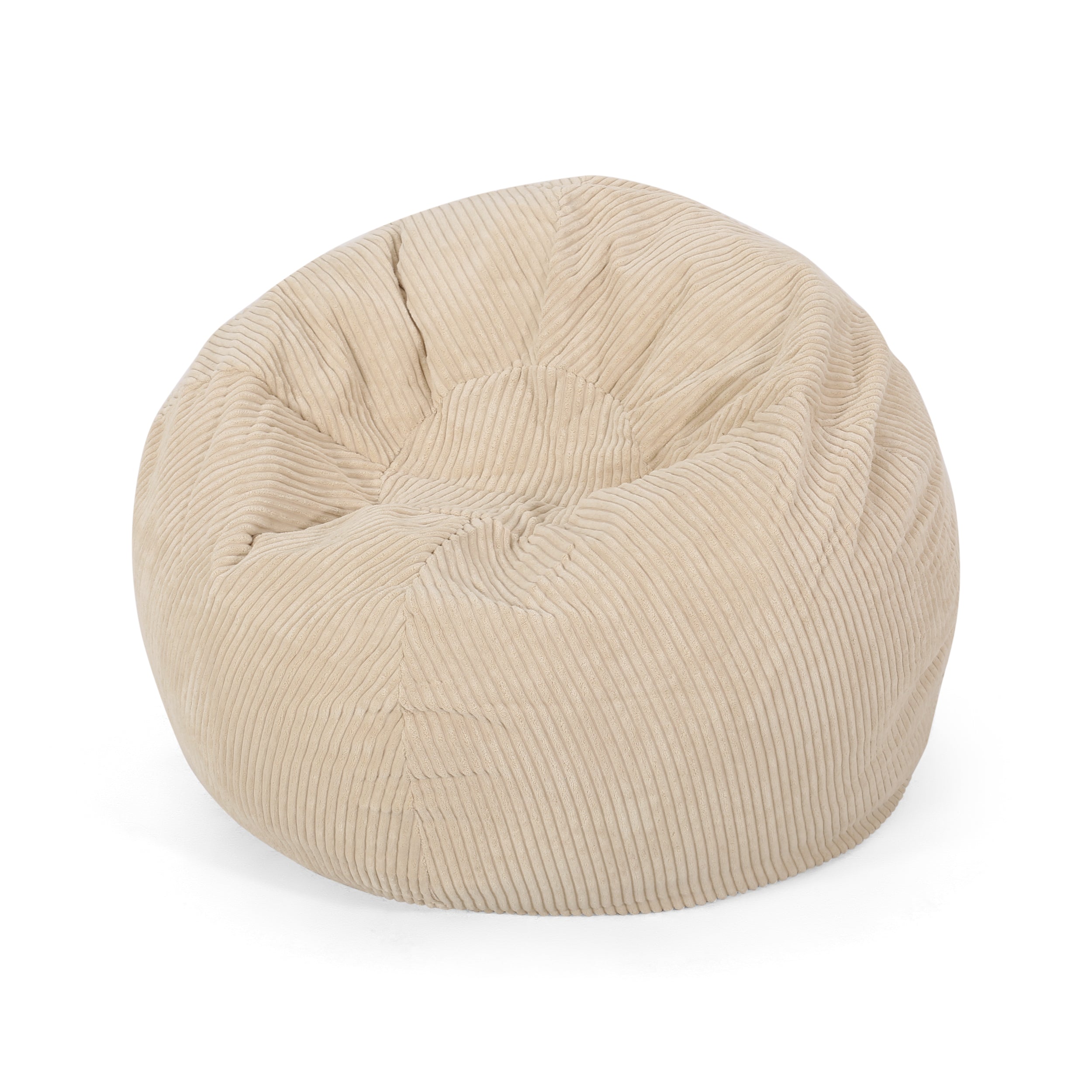 Modern Corduroy 3 Foot Beanbag - Ivory