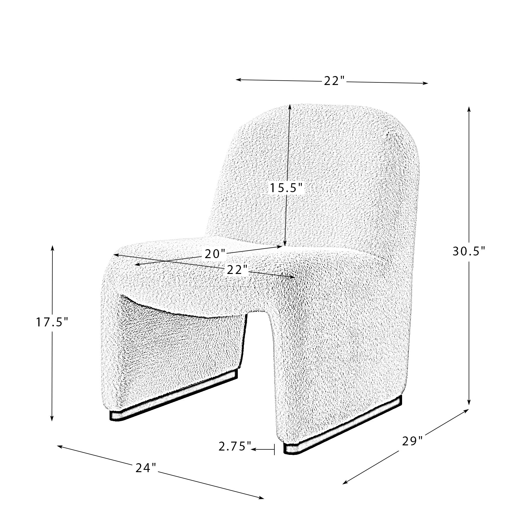 MAICOSY Side Chair - Ivory