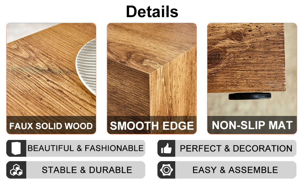 Rustic Minimalist Cube Side Table - Wood