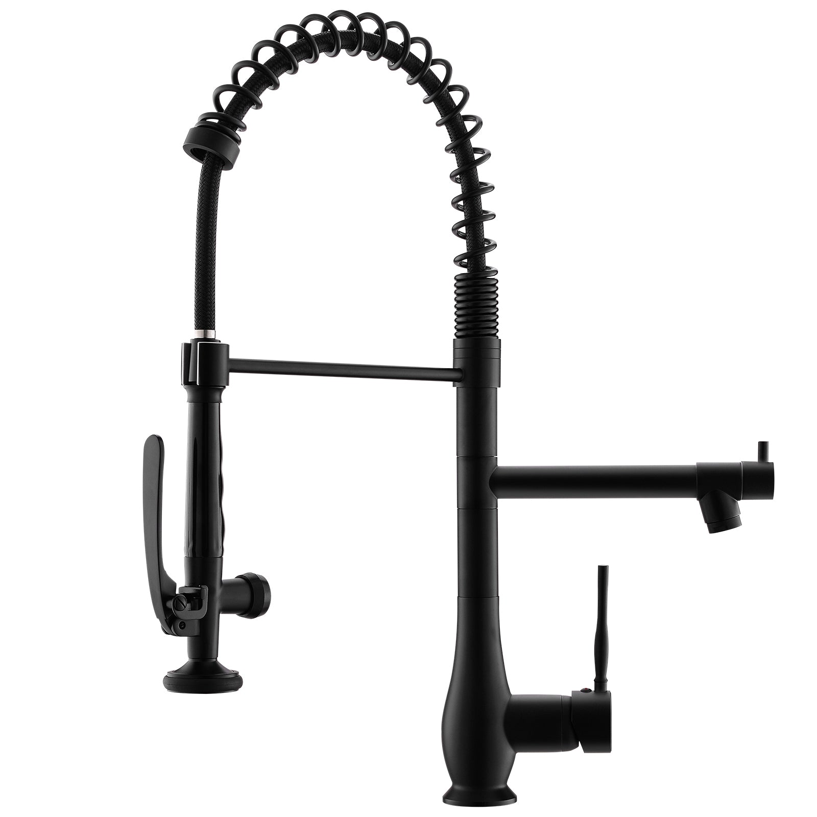 Single Handle Kitchen Sink Faucet - Black and Silver