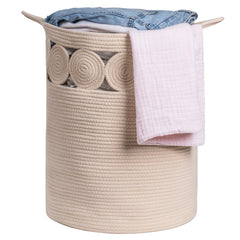 Bohemian Style Cotton Rope Storage Basket - Beige