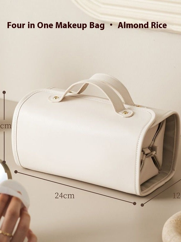 Travel Makeup Bag, Large Capacity Portable Cosmetic Storage Handbag, Waterproof