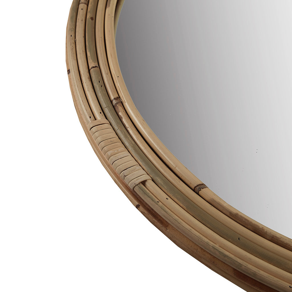 Natural Rattan Round Wall Mirror