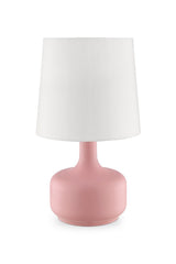 17.25" Tall Modern Mid-Century Touch On Table Lamp, Powder Pink