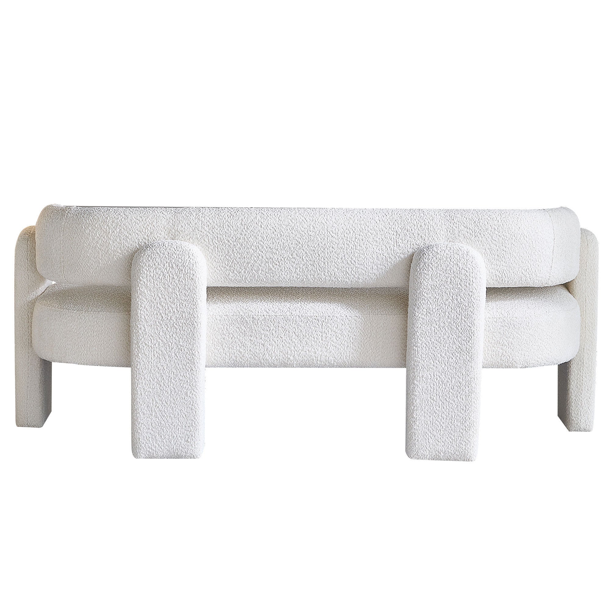 75.59" Wide Boucle Upholstery Modern Sofa for Living Room - Beige