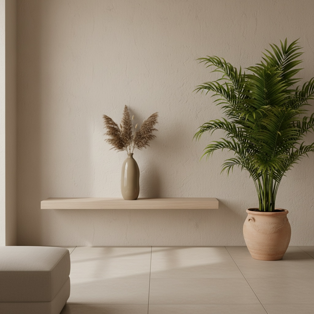 Contemporary Spanish Handcrafted Decorative Glass Vase, Tan, Modern Cylindrical Design 14"