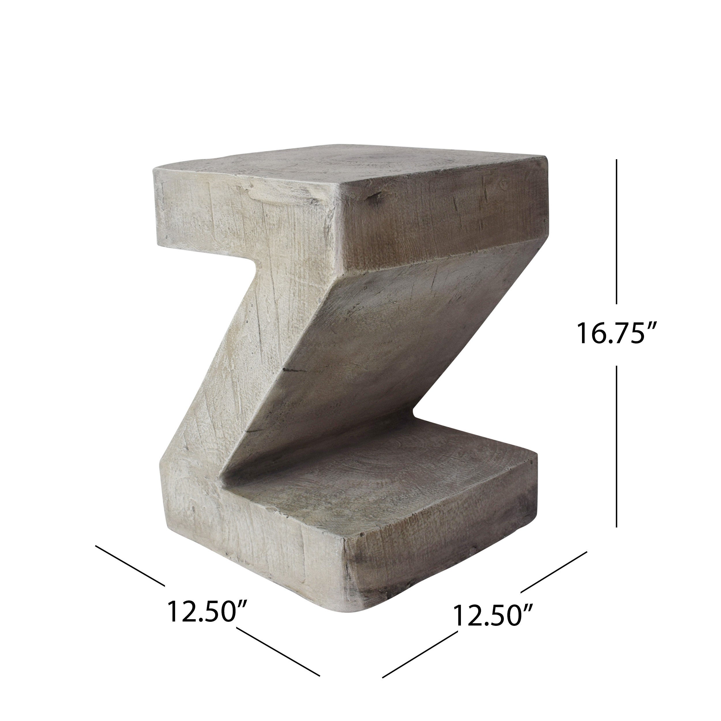Contemporary Z Side Table - Light Grey