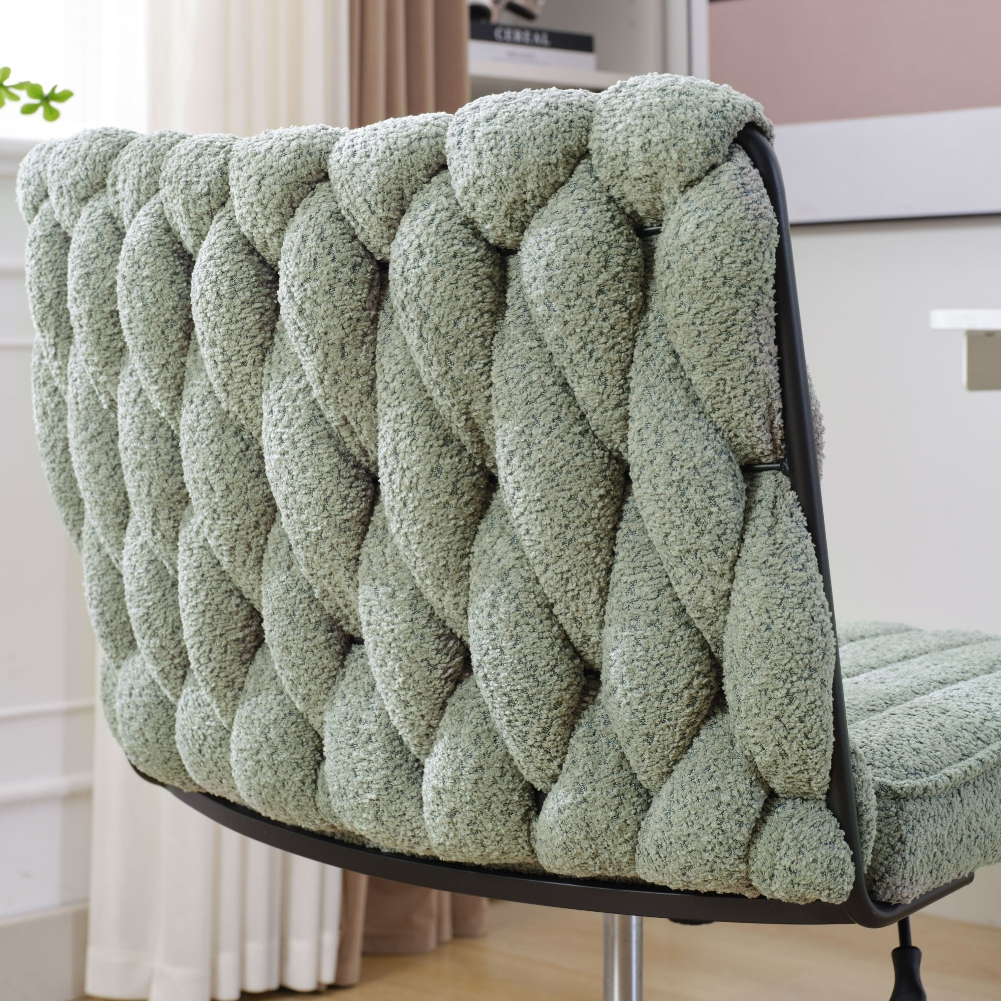 Armless Office Desk Chair No Wheels - Green