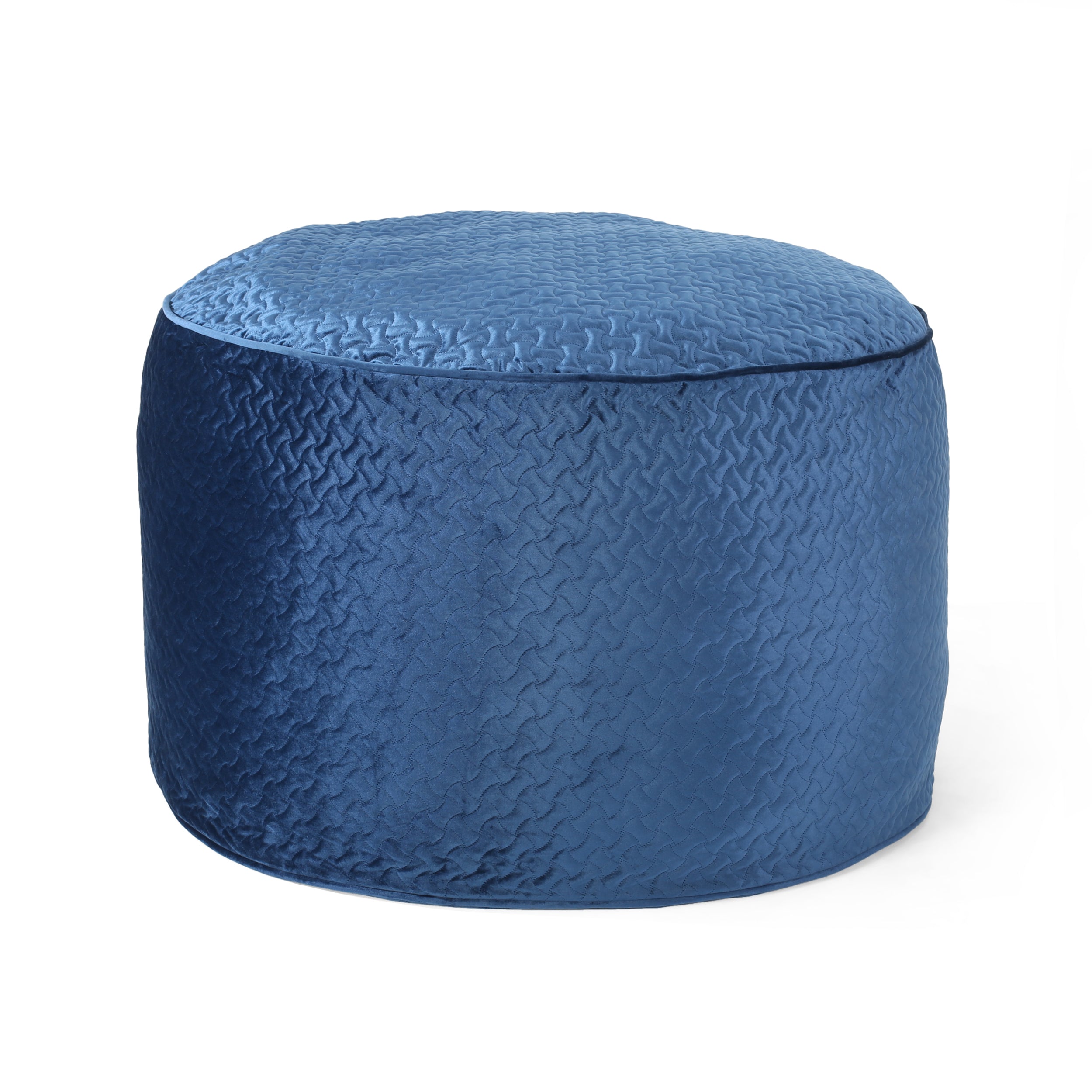 Arnside Glam 4 Foot Velvet Quilt Patterned Beanbag - Navy