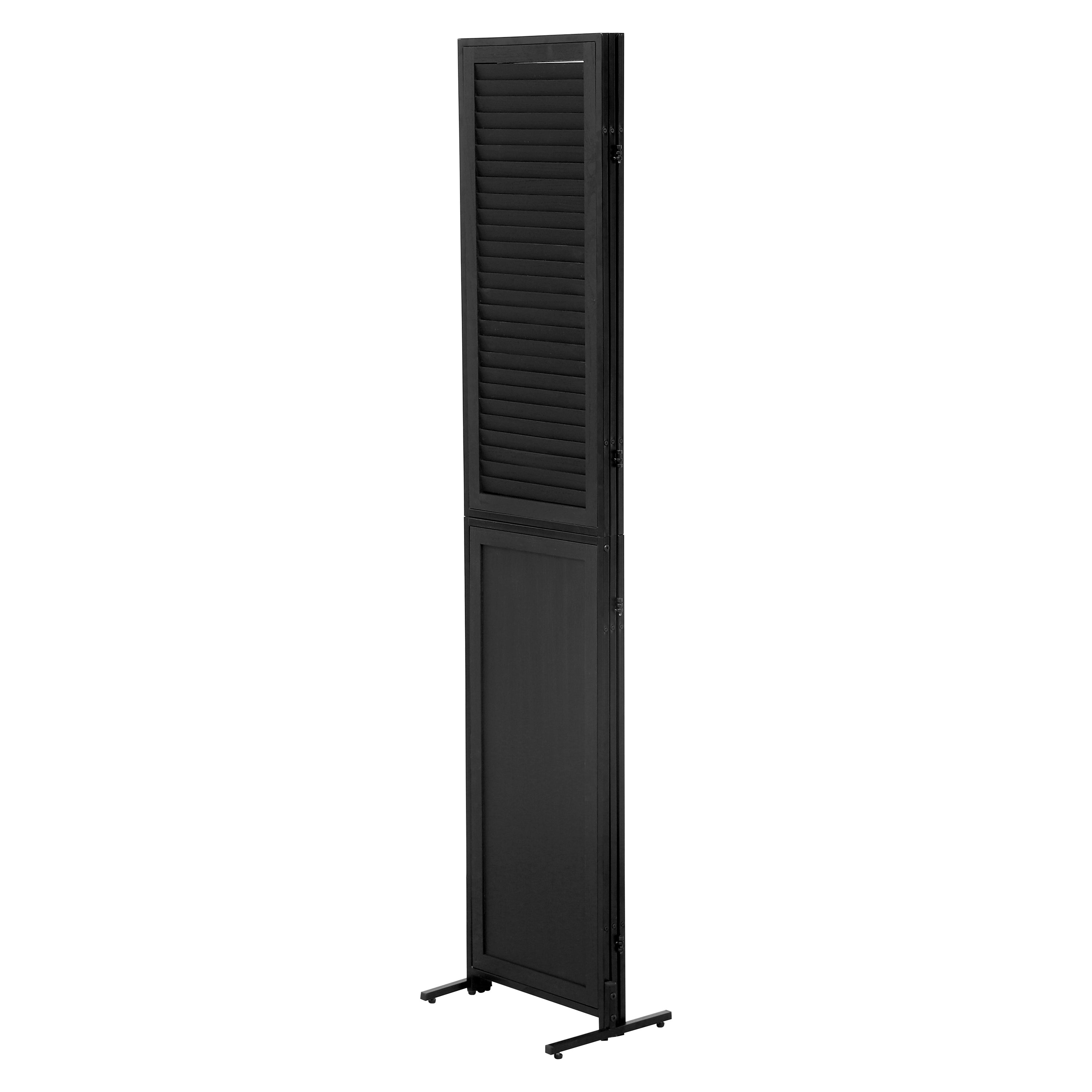 3 Panel Room Divider 6Ft Wood - Black