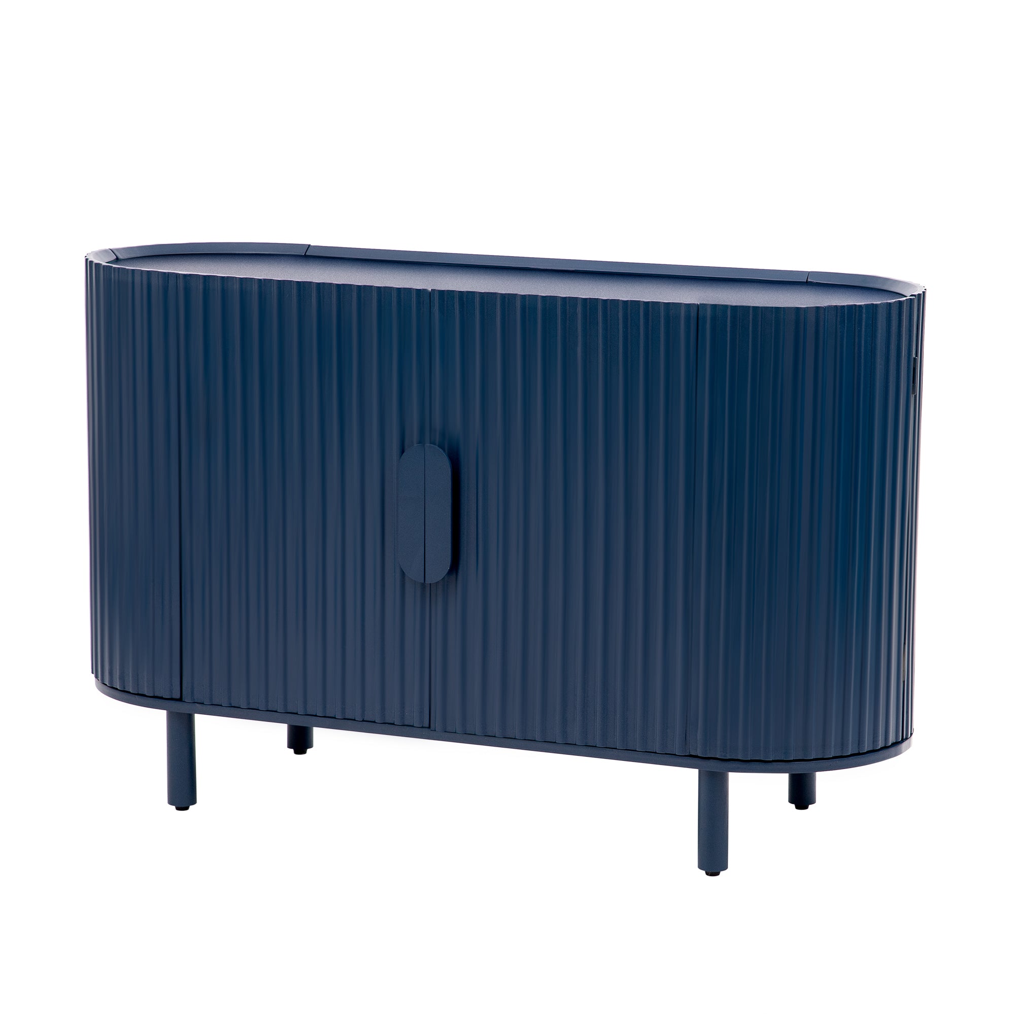 Curved Design Light Luxury Sideboard with Adjustable Shelves - Blue