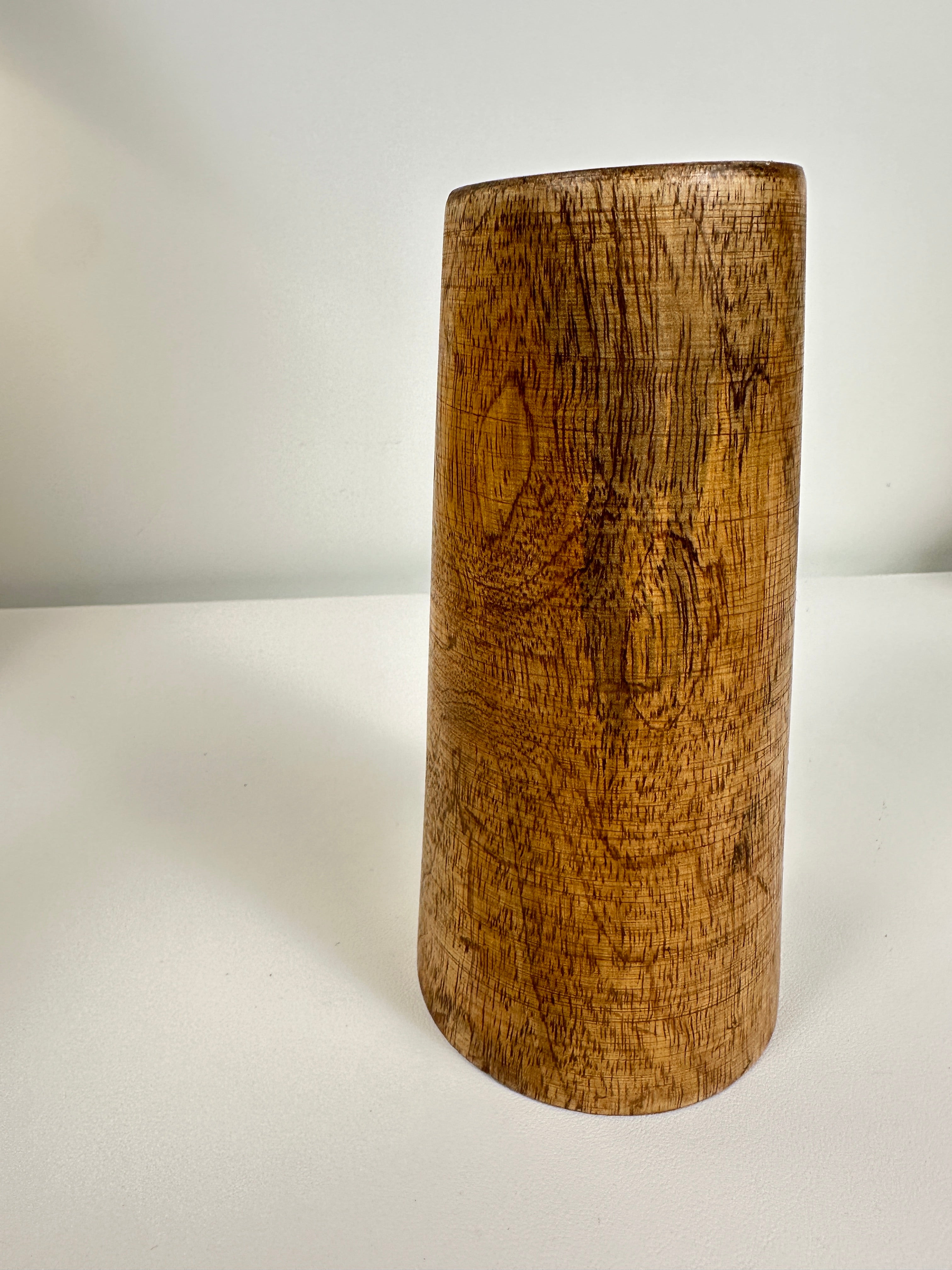 Rustic Decorative Vase Wood 8" tall - Brown