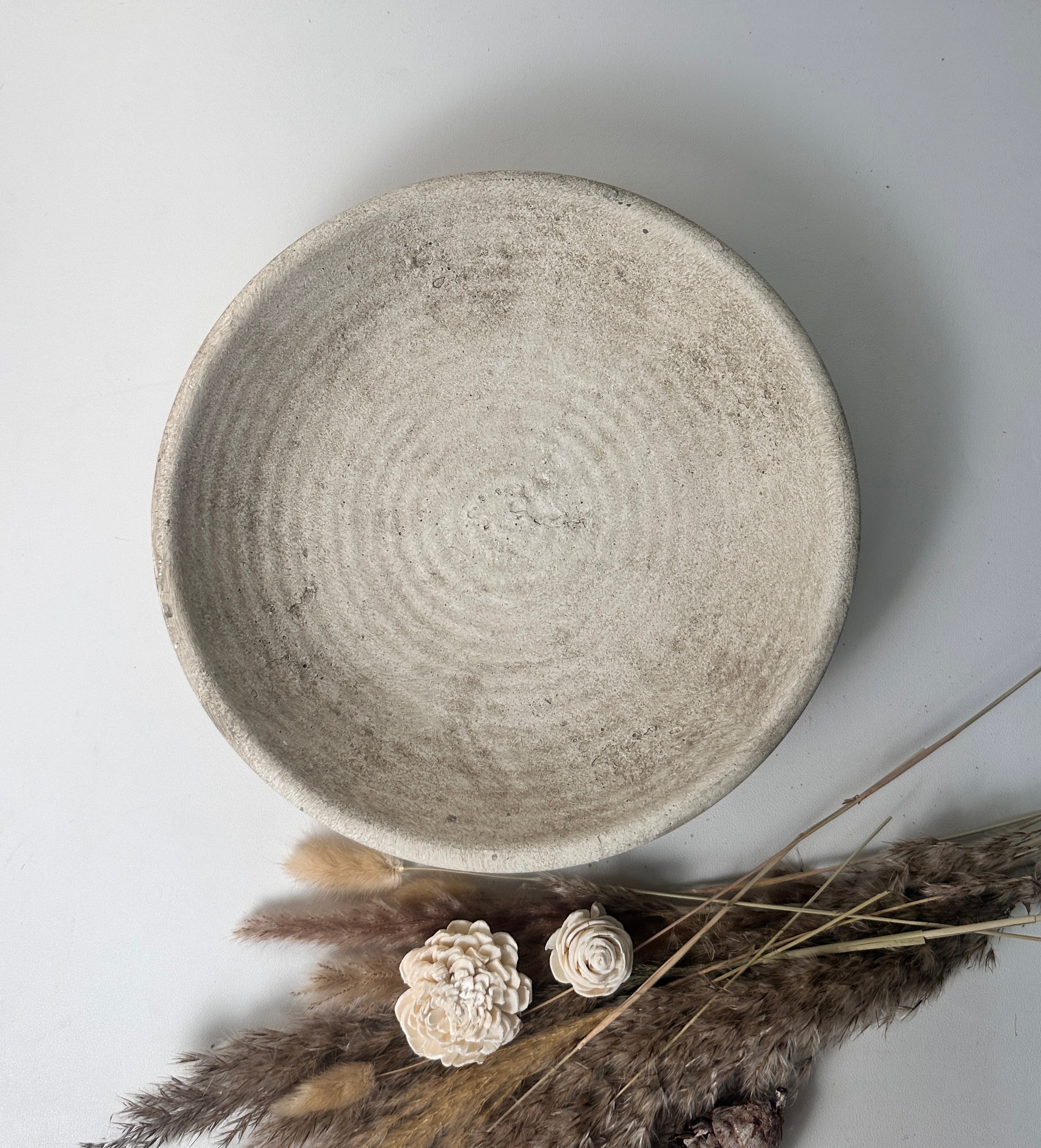Organic Stone Decorative Tray 12x12x3’’ - Beige