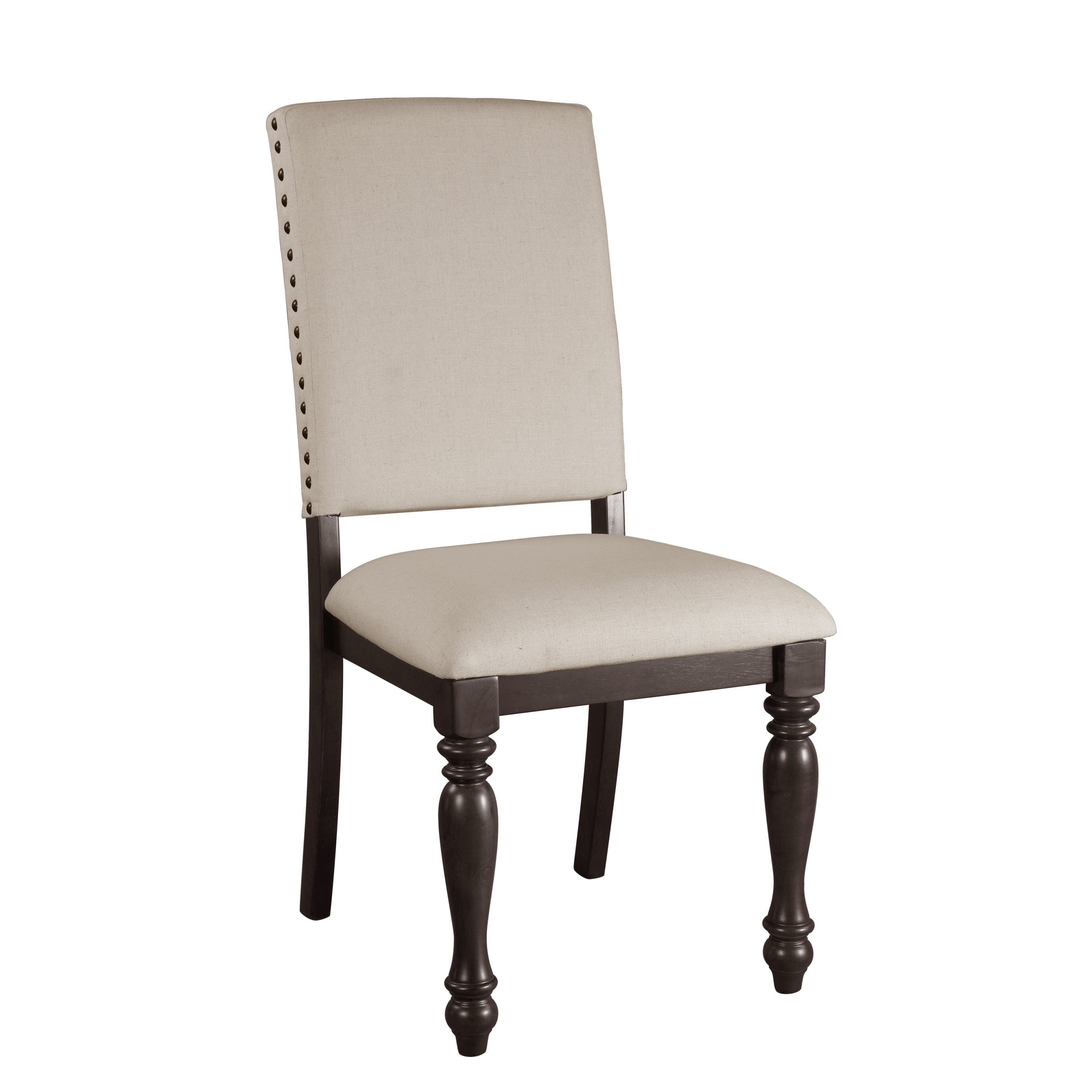 Traditional Brown Finish 7pc Dining Set Table with Leaf and 6x Side Chairs Beige