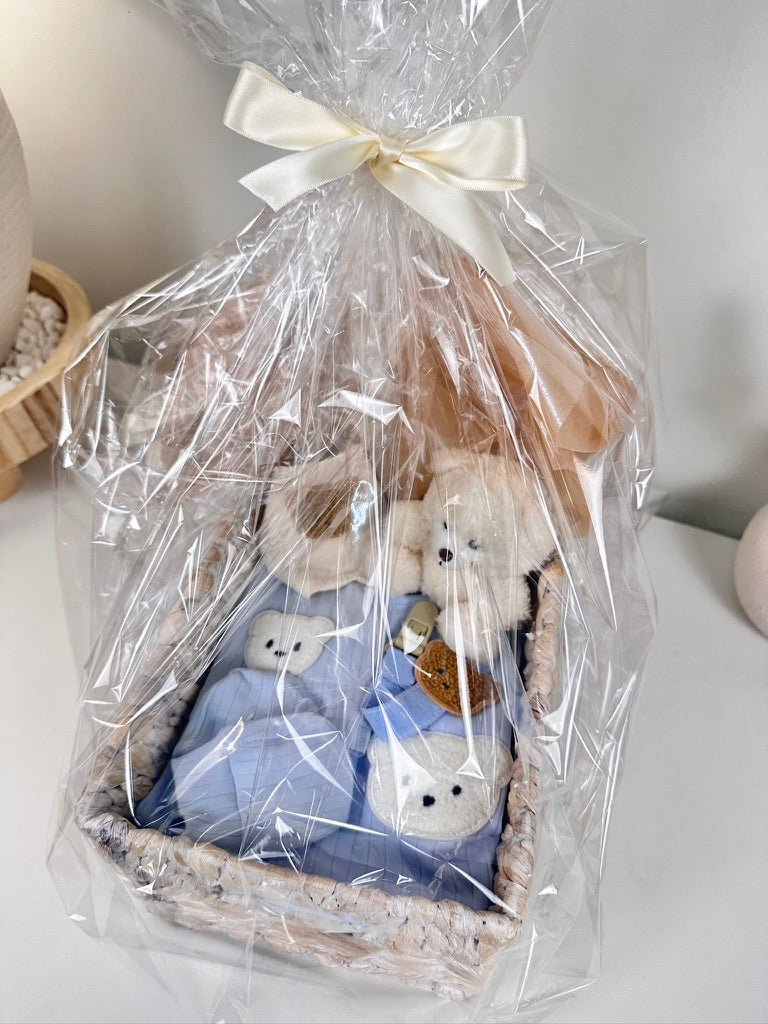 LUXURY BABY GIFT BAG - Cream/ Blue - Set of 7