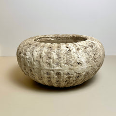 Rustic terracotta concrete bowl planter vase natural finish
