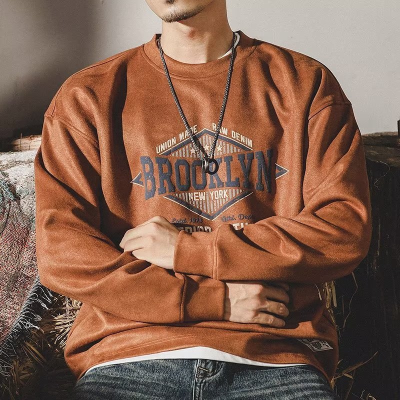 American-style Vintage Brooklyn Sweater For Men