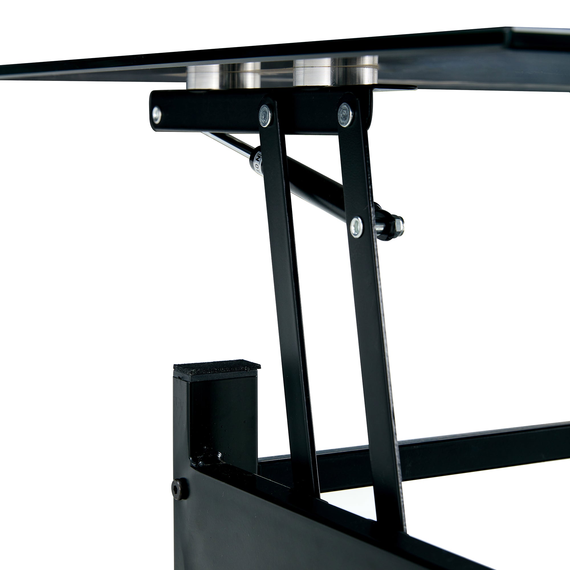 Modern Simple 2-Layer Tempered Glass Coffee Table - Black
